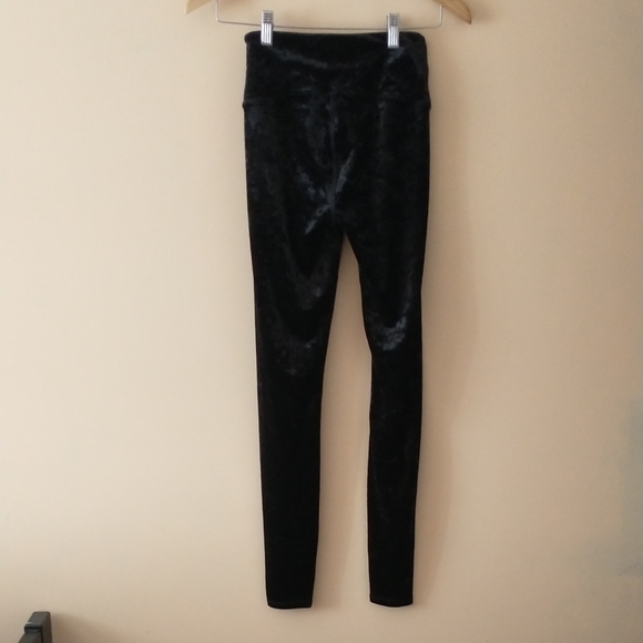 Good American The Crushed Velvet Boss Pants Size 1 Leggings High Waisted - Picture 3 of 8